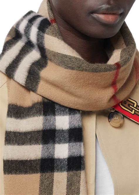 burberry giant check print scarf cashmere|Burberry cashmere scarf outlet.